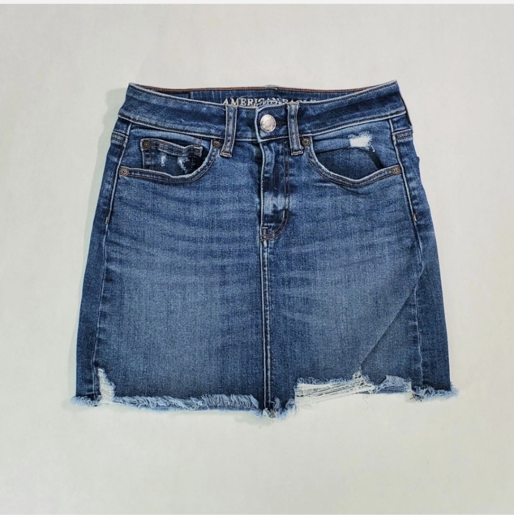 American Eagle Outfitters Distressed Denim Mini Skirt